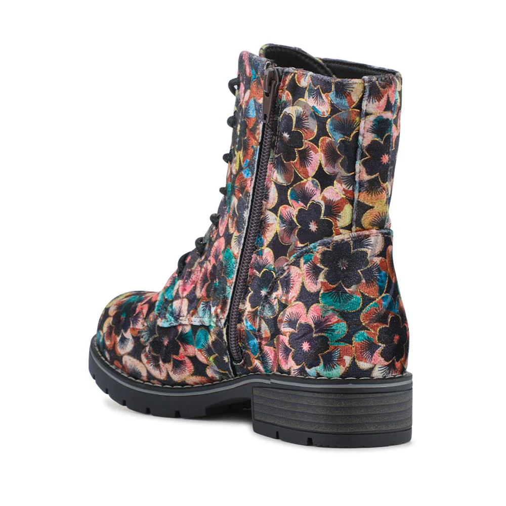 Floral Lace-Up Ankle Boots - WBINS32015 / 318 884 - Floral - Image 3