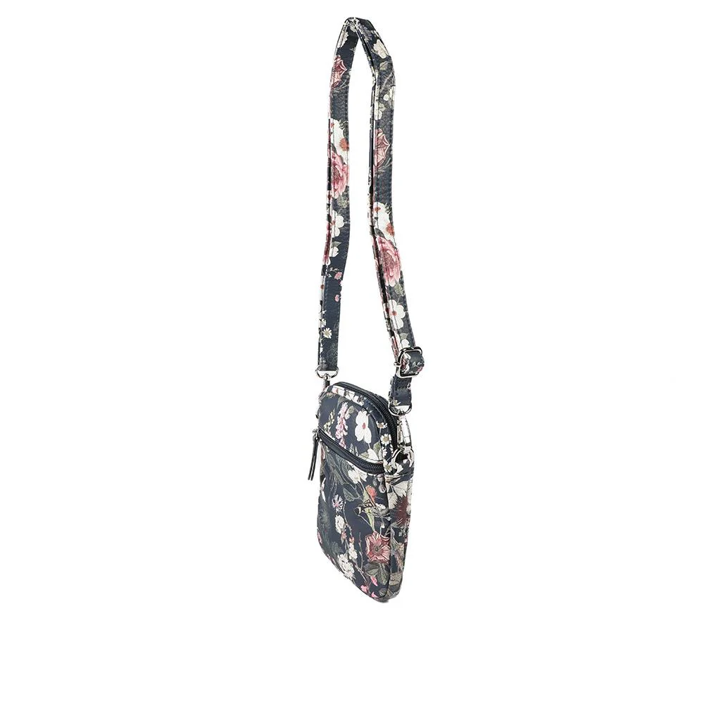 Floral Multiway Cross Body Phone Bag - WAHT43000 / 329 342 - Navy Print - Image 3