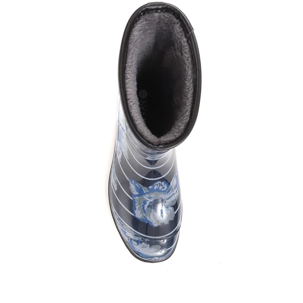 Floral Print Calf-length Wellies - ITAJA36005 / 323 127 - Navy - Image 5