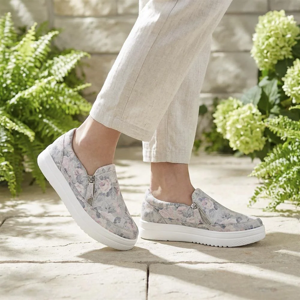 EasyFit Extra Wide Zip Detail Slip On Shoes - PETAL / 329 168 - Floral - Image 2