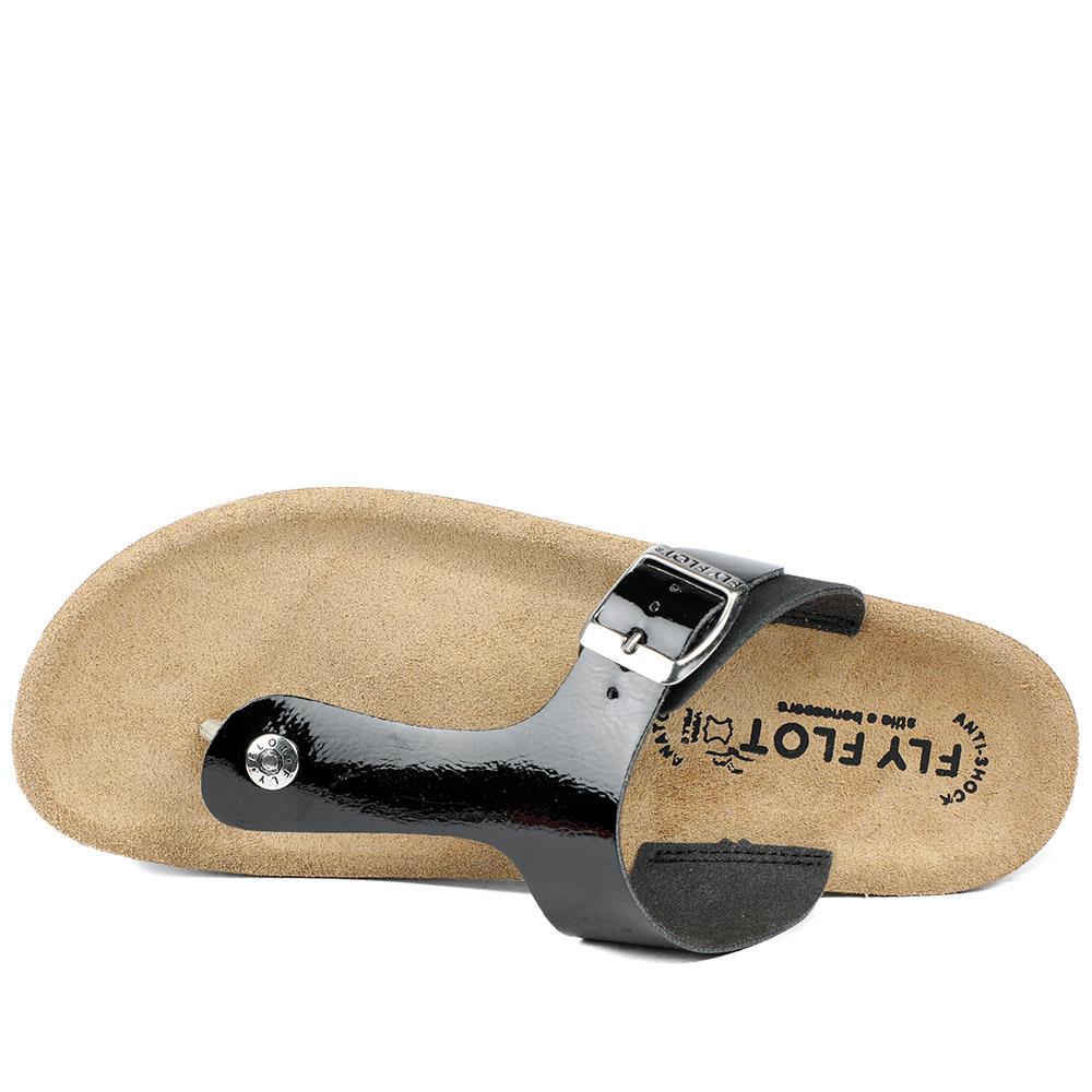 FlyFlot Toe Post Sandals - FLY37045 / 323 200 - Black Patent - Image 6