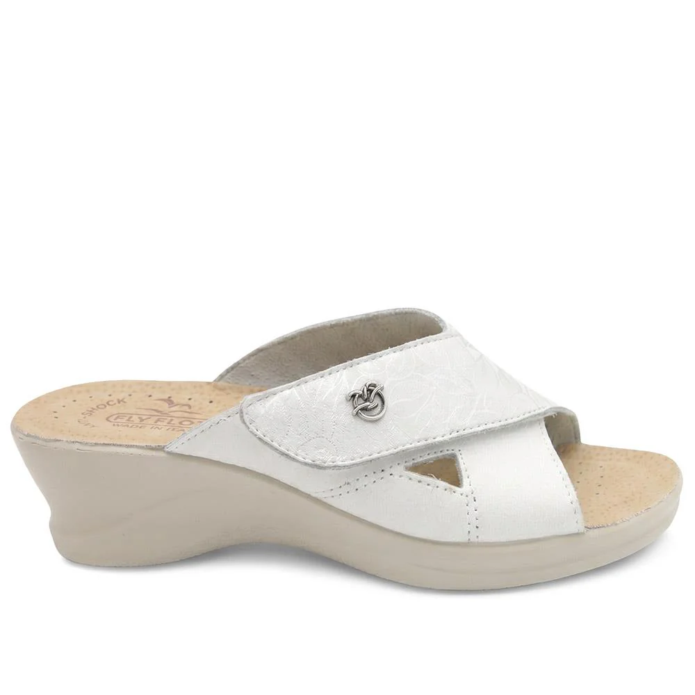 Flyflot Adjustable Fasten Mule Sandals - FLY43019 / 328 645 - White - Image 2