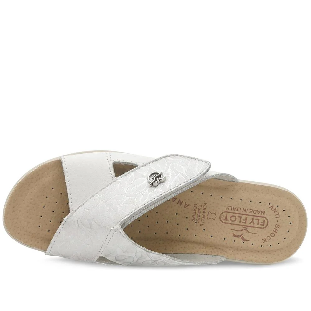 Flyflot Adjustable Fasten Mule Sandals - FLY43019 / 328 645 - White - Image 4