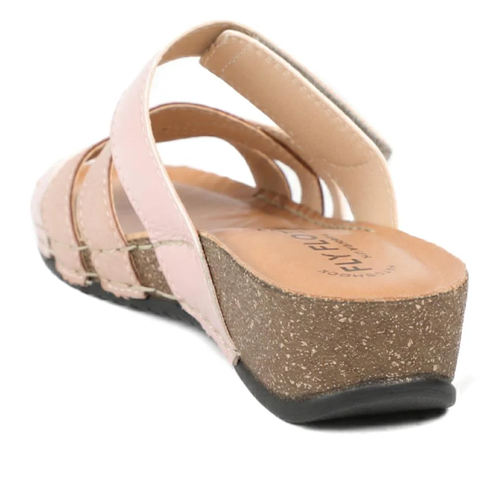 Flyflot Adjustable Fasten Strappy Sandals - FLY43013 / 328 651 - Rose - Image 3
