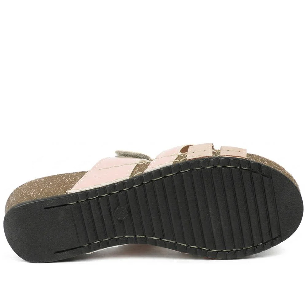 Flyflot Adjustable Fasten Strappy Sandals - FLY43013 / 328 651 - Rose - Image 5