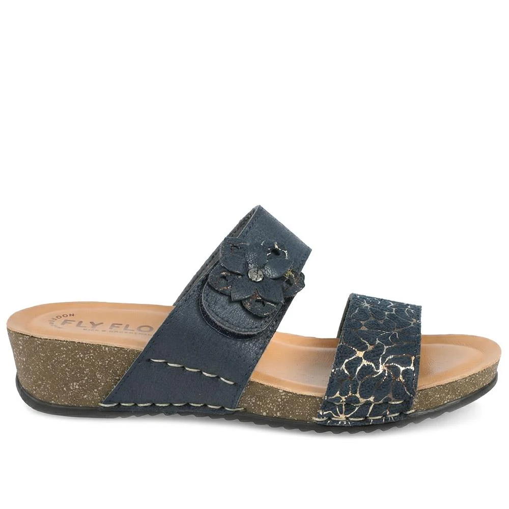 Flyflot Adjustable Fasten Strappy Sandals - FLY43021 / 328 653 - Navy - Image 2