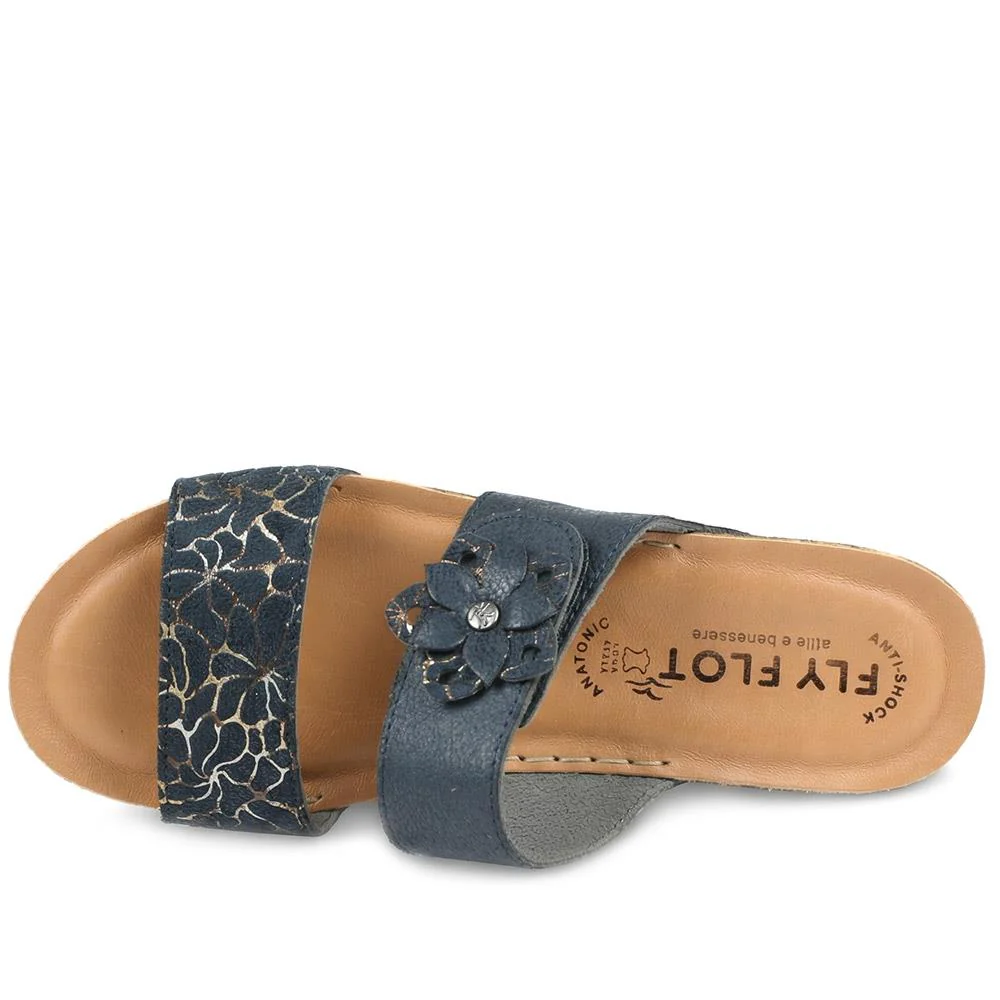 Flyflot Adjustable Fasten Strappy Sandals - FLY43021 / 328 653 - Navy - Image 4