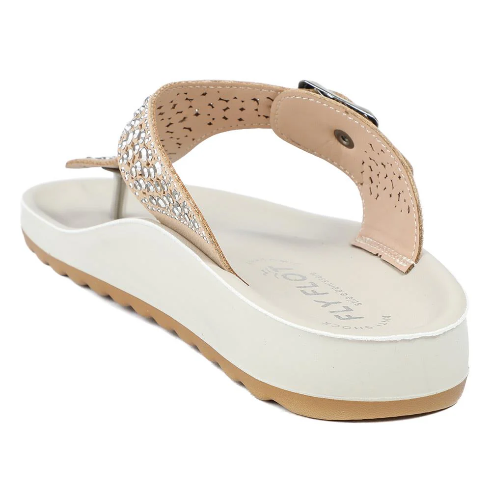 Flyflot Buckled Toe Post Sandals - FLY43002 / 328 641 - Beige - Image 4