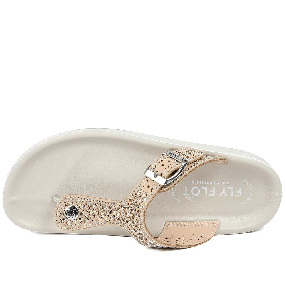 Flyflot Buckled Toe Post Sandals - FLY43002 / 328 641 - Beige - Image 5