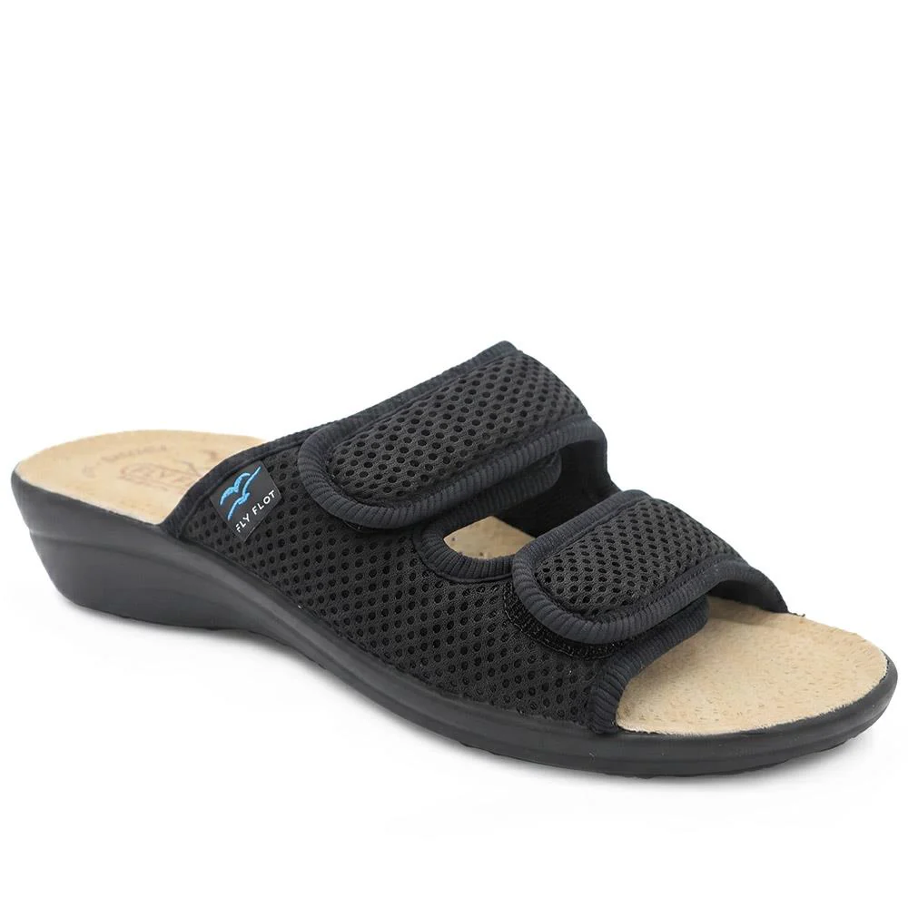 Flyflot Dual Adjustable Strap Mule Sandals - FLY43015 / 328 650 - Black