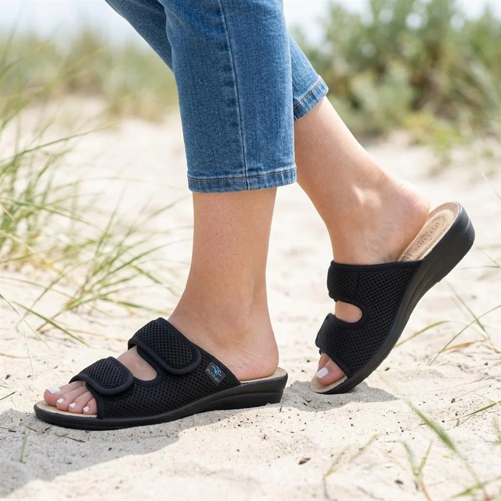 Flyflot Dual Adjustable Strap Mule Sandals - FLY43015 / 328 650 - Black - Image 2
