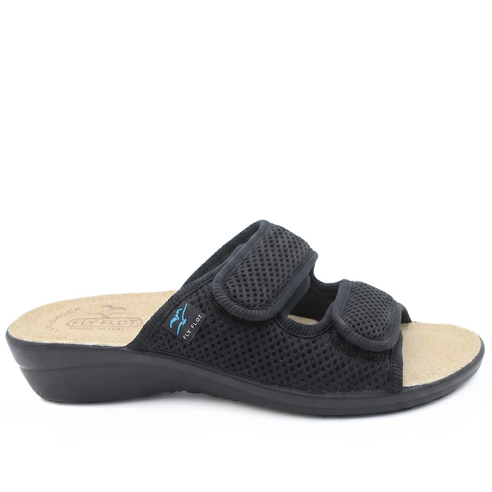 Flyflot Dual Adjustable Strap Mule Sandals - FLY43015 / 328 650 - Black - Image 3
