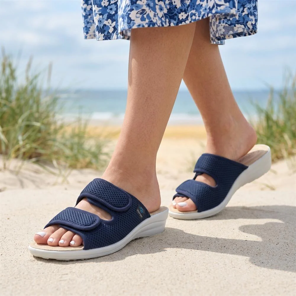 Flyflot Dual Adjustable Strap Mule Sandals - FLY43015 / 328 650 - Navy - Image 2