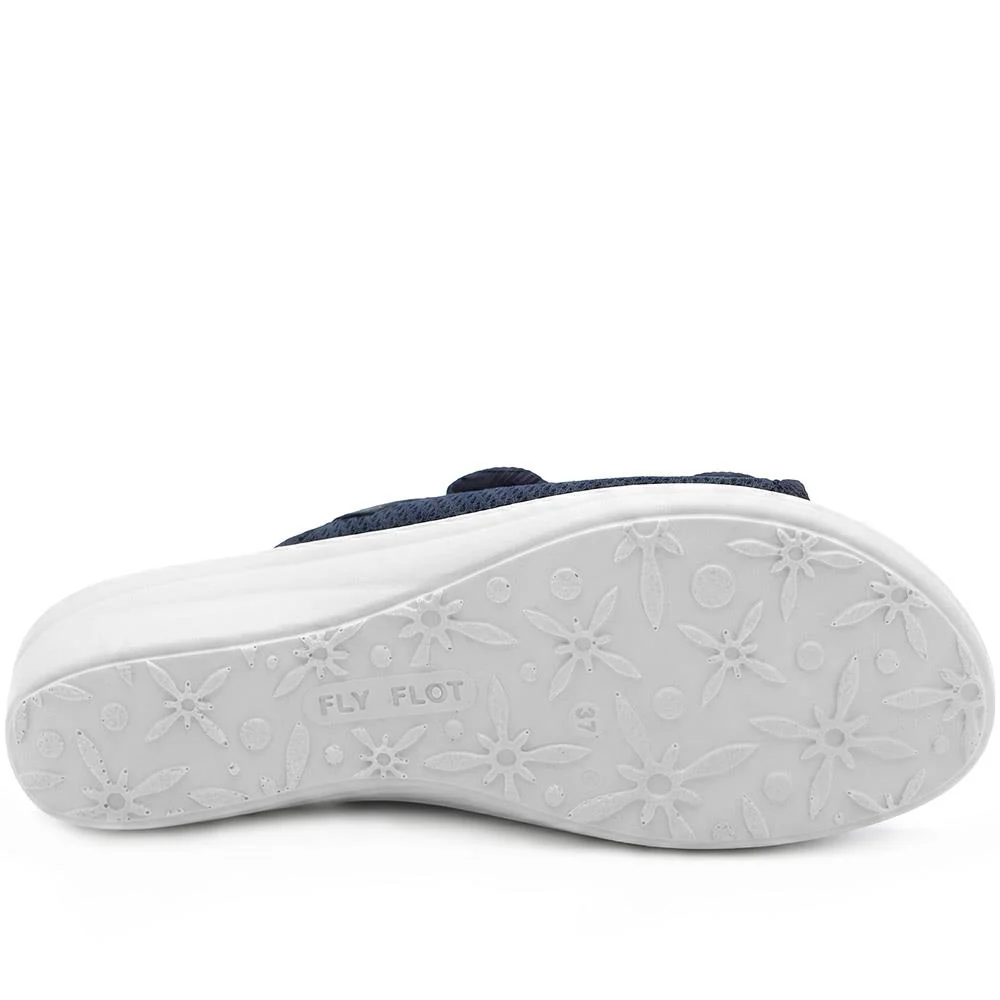 Flyflot Dual Adjustable Strap Mule Sandals - FLY43015 / 328 650 - Navy - Image 6