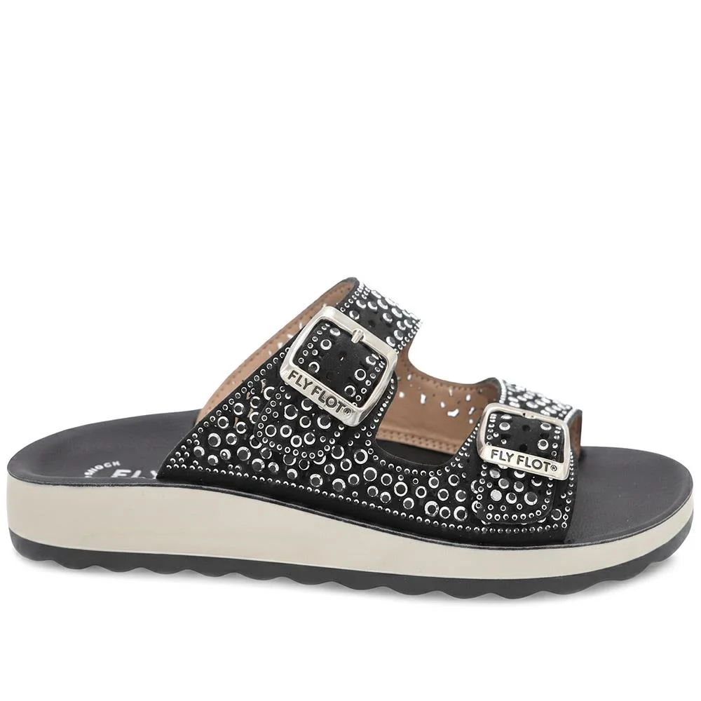 Flyflot Dual Buckle Cushioned Sandals - FLY43020 / 328 644 - Black - Image 3