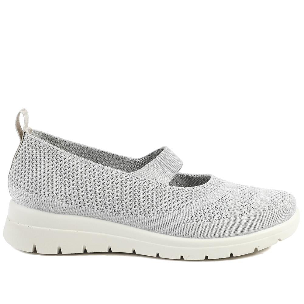Flyflot Elasticated Mary Janes - FLY43003 / 328 642 - Light Grey - Image 3