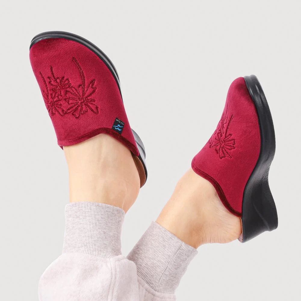FlyFlot Engraved Self-Moulding Mules - FLY42002 / 327 719 - Burgundy - Image 5