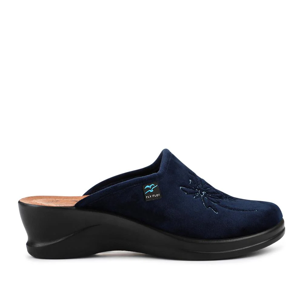 FlyFlot Engraved Self-Moulding Mules - FLY42002 / 327 719 - Navy - Image 2