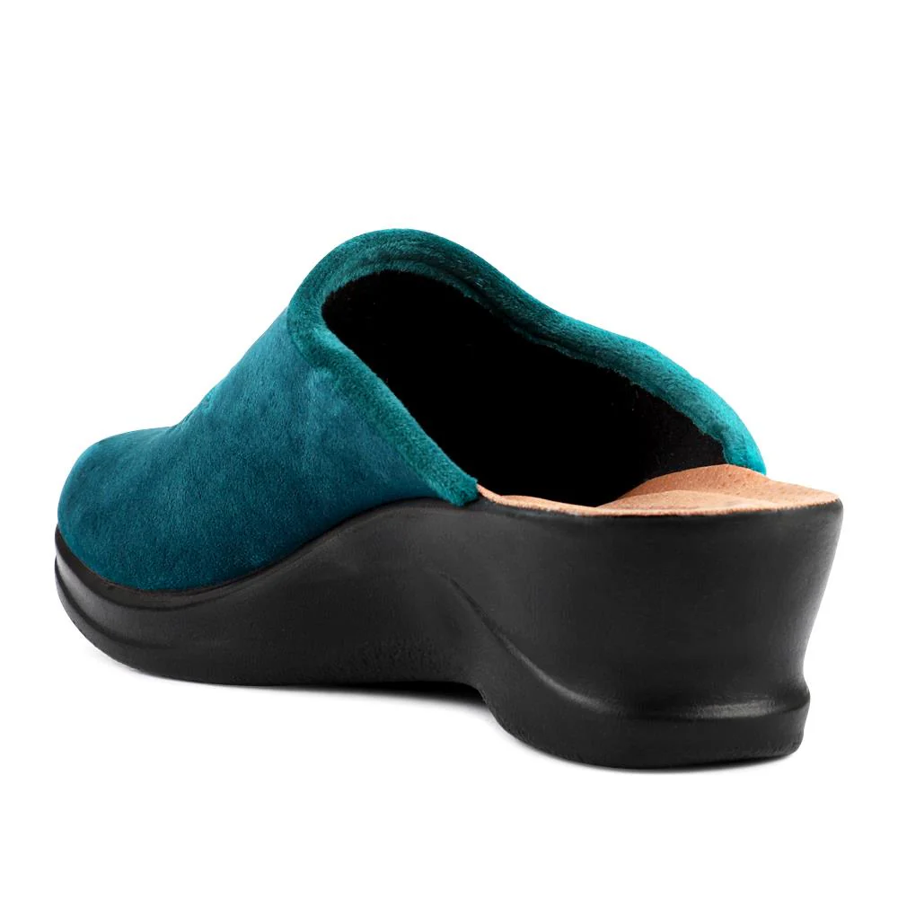 FlyFlot Engraved Self-Moulding Mules - FLY42002 / 327 719 - Teal - Image 3