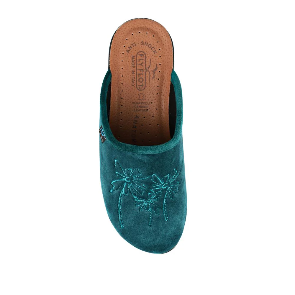 FlyFlot Engraved Self-Moulding Mules - FLY42002 / 327 719 - Teal - Image 4
