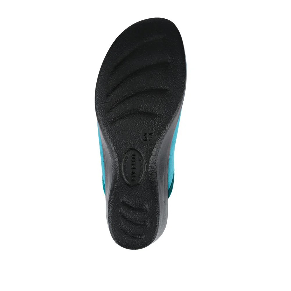 FlyFlot Engraved Self-Moulding Mules - FLY42002 / 327 719 - Teal - Image 6