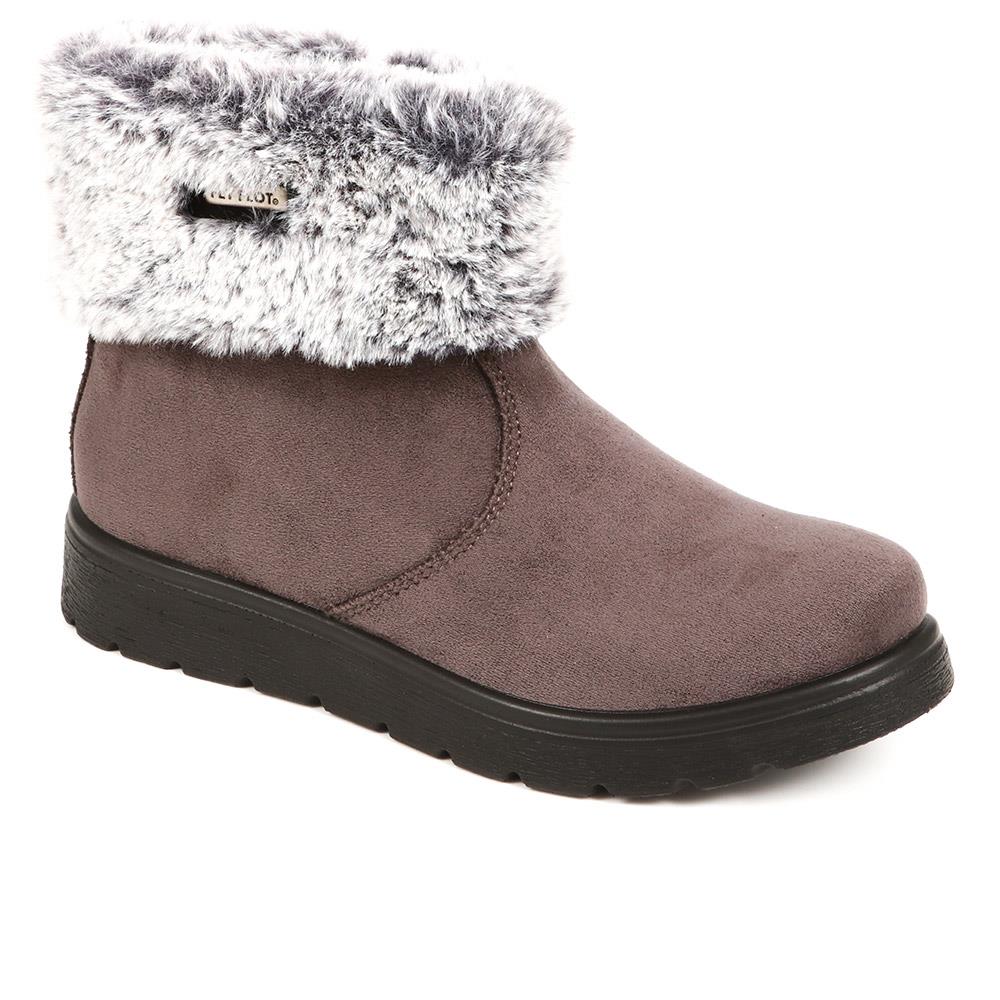 Flyflot Faux Fur Trimmed Ankle Boots - FLY38051 / 324 081