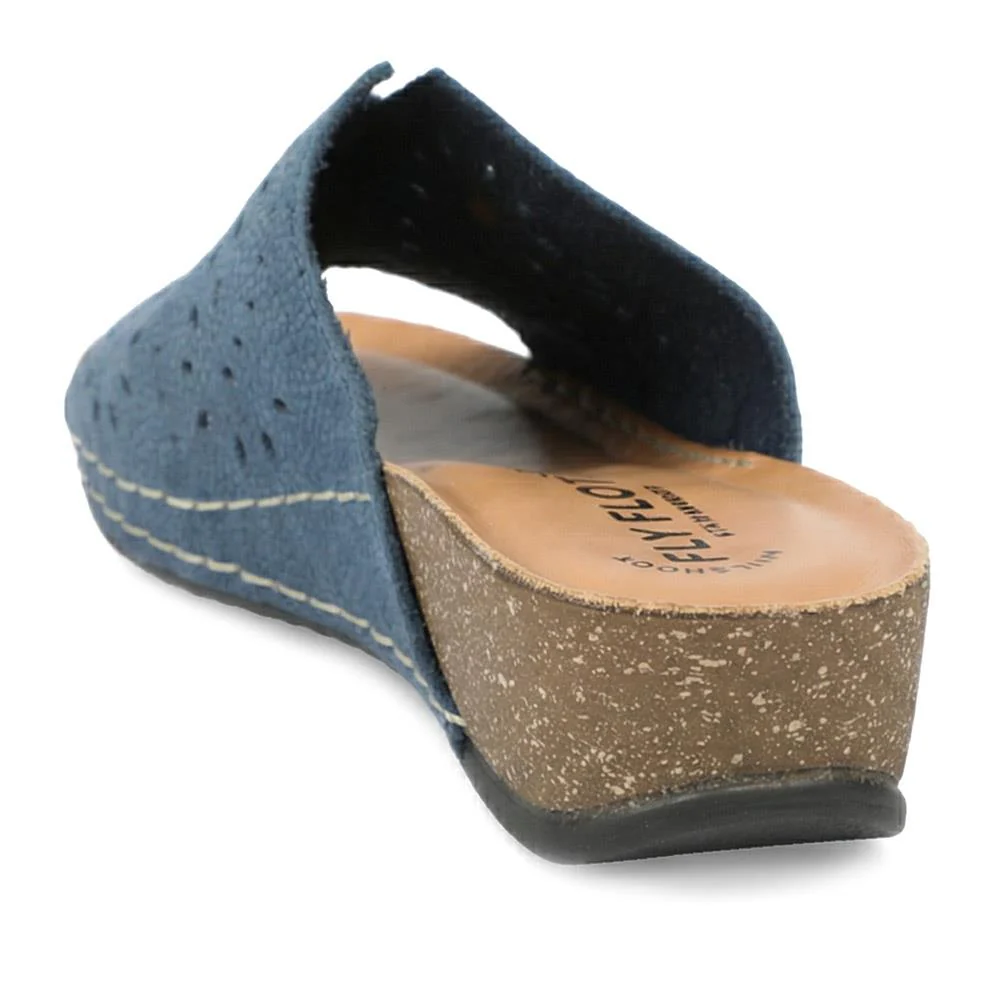 Flyflot Leather Mule Sandals - FLY43012 / 328 649 - Blue - Image 3