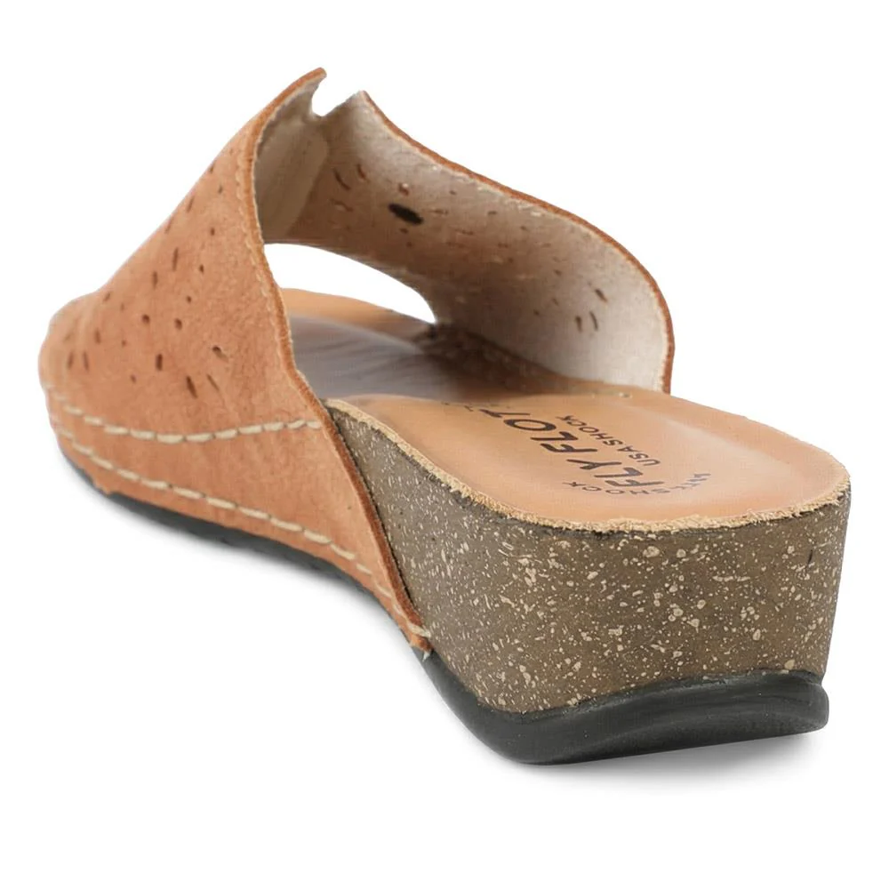 Flyflot Leather Mule Sandals - FLY43012 / 328 649 - Tan - Image 3