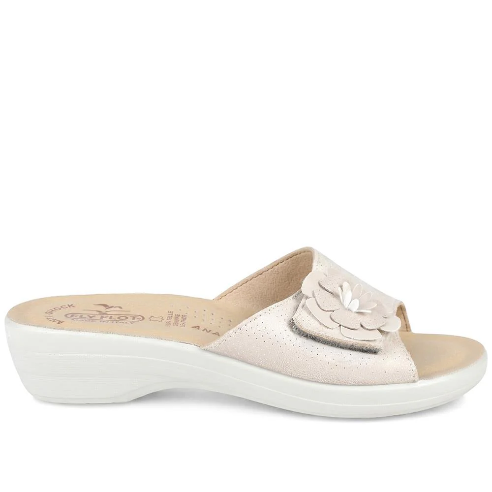 FlyFlot Leather Mule Sandals - FLY43017 / 328 654 - Beige - Image 3