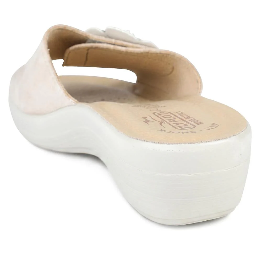 FlyFlot Leather Mule Sandals - FLY43017 / 328 654 - Beige - Image 4