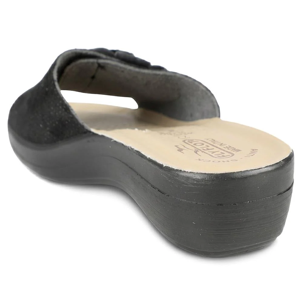 FlyFlot Leather Mule Sandals - FLY43017 / 328 654 - Black - Image 4