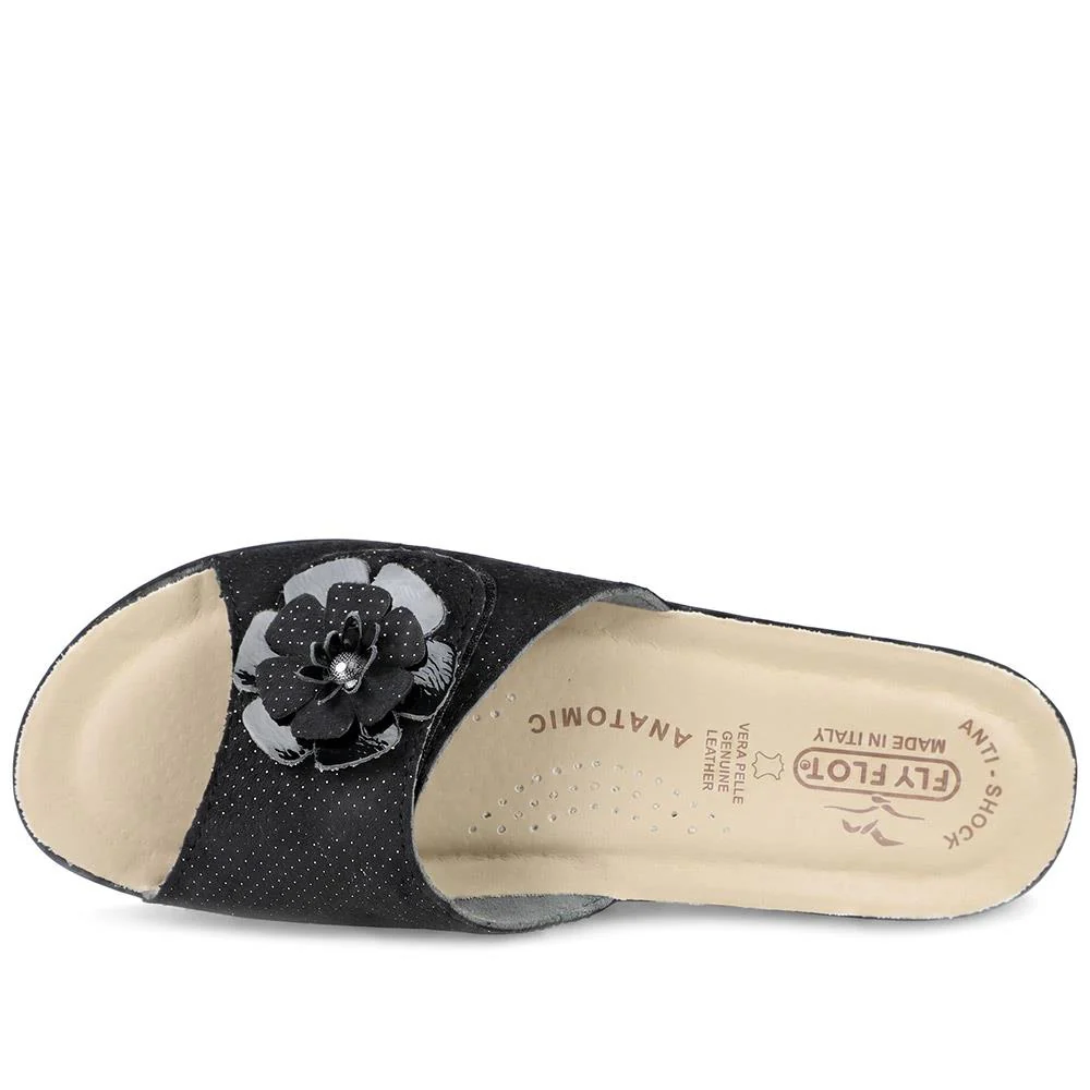 FlyFlot Leather Mule Sandals - FLY43017 / 328 654 - Black - Image 5