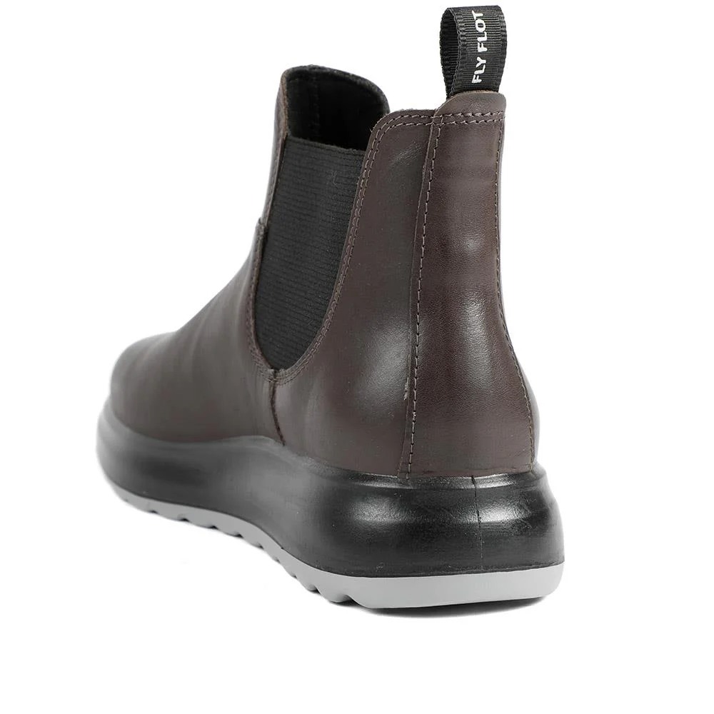 FlyFlot Leather Slip On Ankle Boots - FLY42032 / 327 707 - Dark Brown - Image 3
