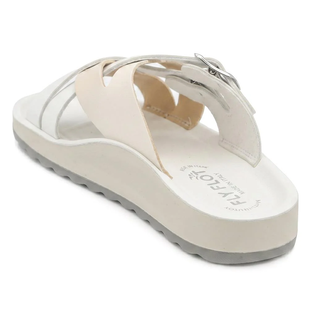 Flyflot Strappy Dual Buckle Slip On Sandals - FLY43010 / 328 646 - Ivory - Image 4