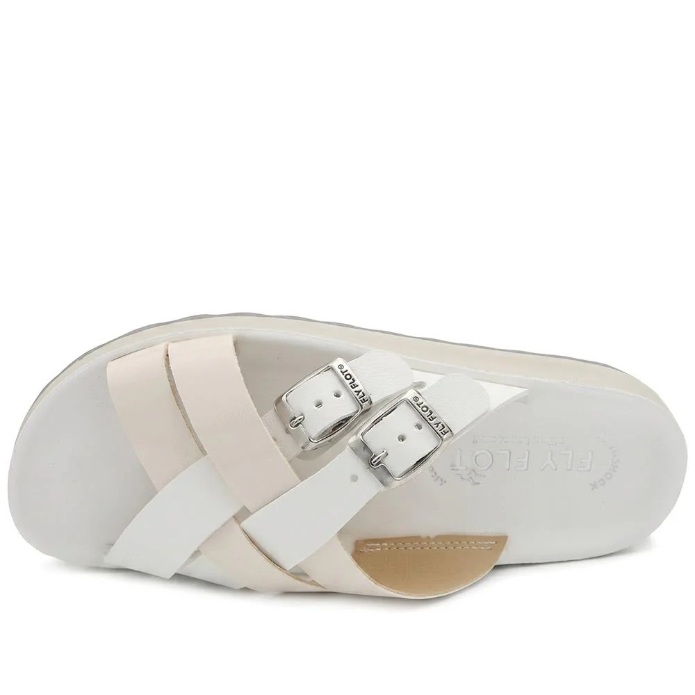 Flyflot Strappy Dual Buckle Slip On Sandals - FLY43010 / 328 646 - Ivory - Image 5