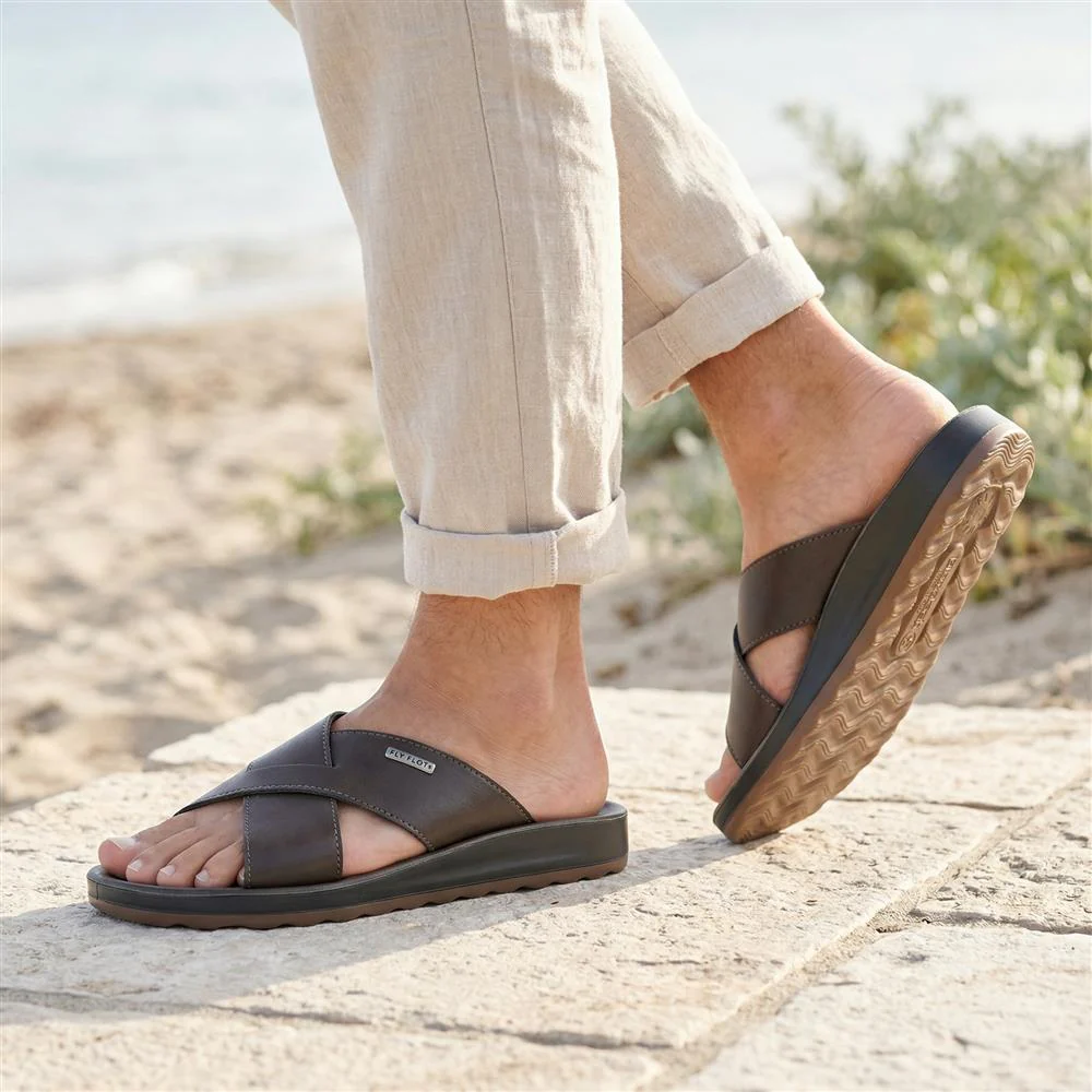 FlyFlot Strappy Slip On Sandals - FLY43025 / 328 665 - Brown - Image 2
