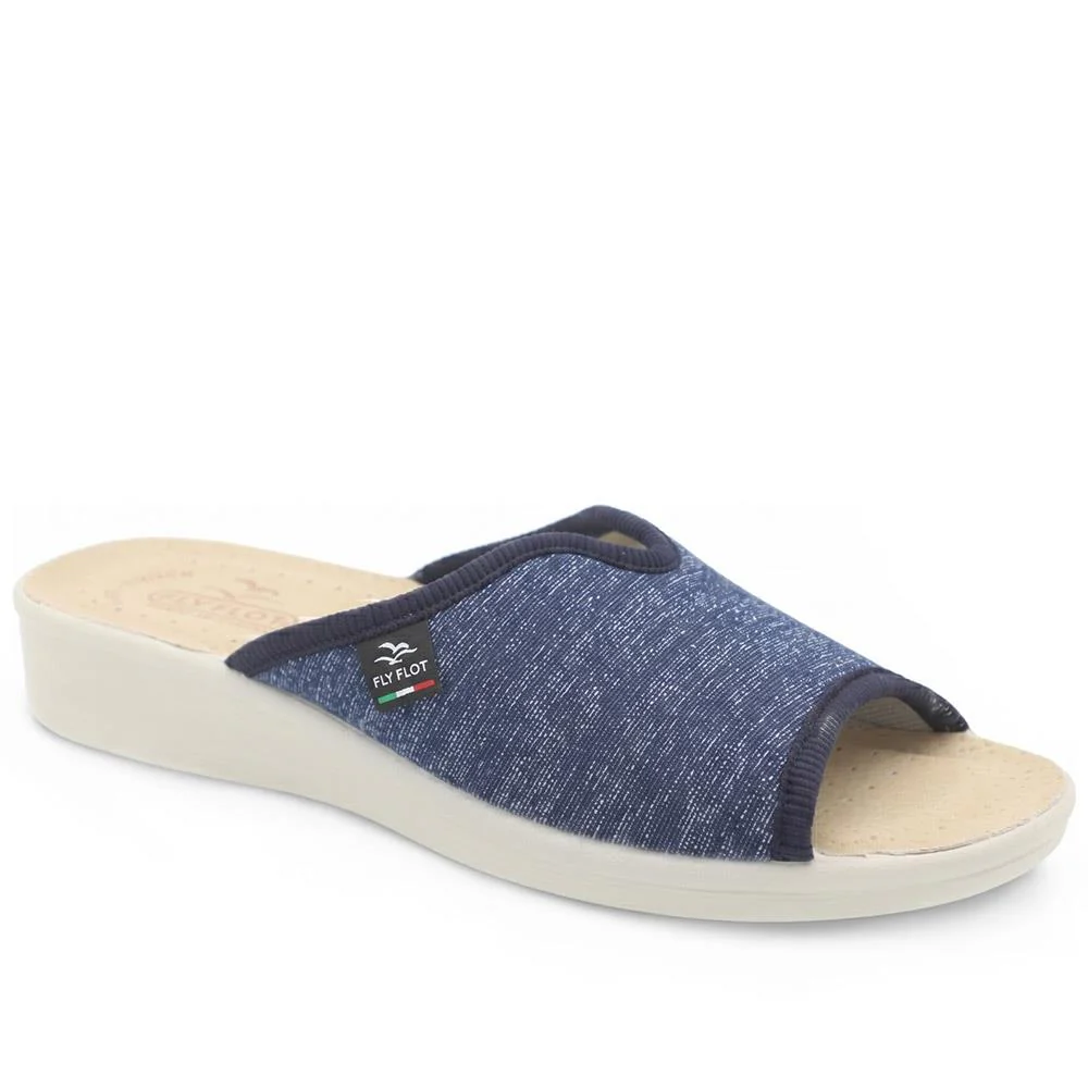 Flyflot Stretch Fit Mule Sandals - FLY43014 / 328 647 - Navy Shimmer