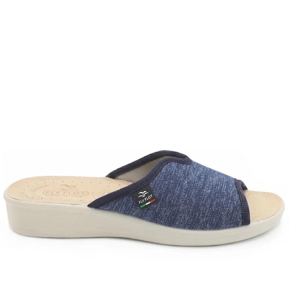Flyflot Stretch Fit Mule Sandals - FLY43014 / 328 647 - Navy Shimmer - Image 2