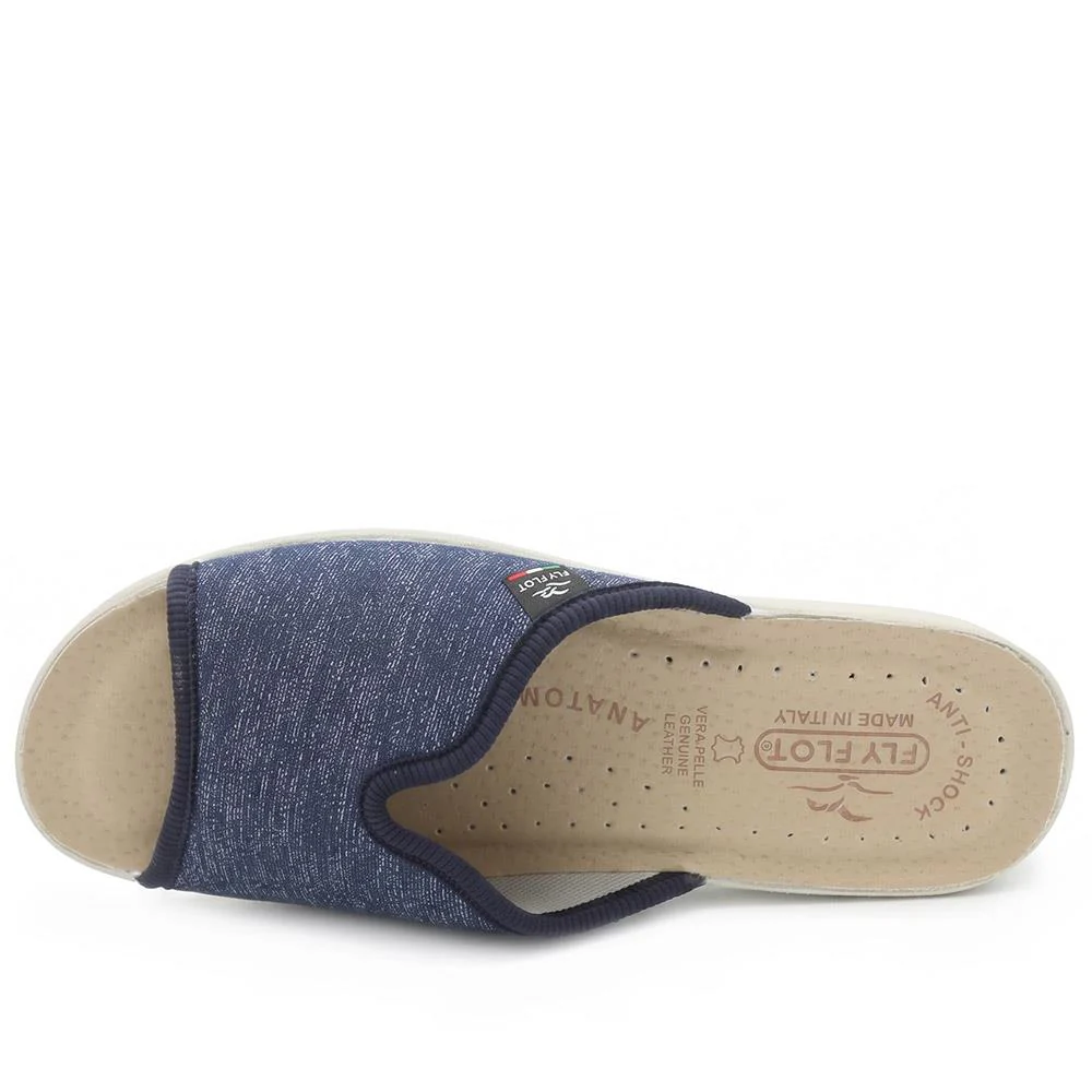 Flyflot Stretch Fit Mule Sandals - FLY43014 / 328 647 - Navy Shimmer - Image 4