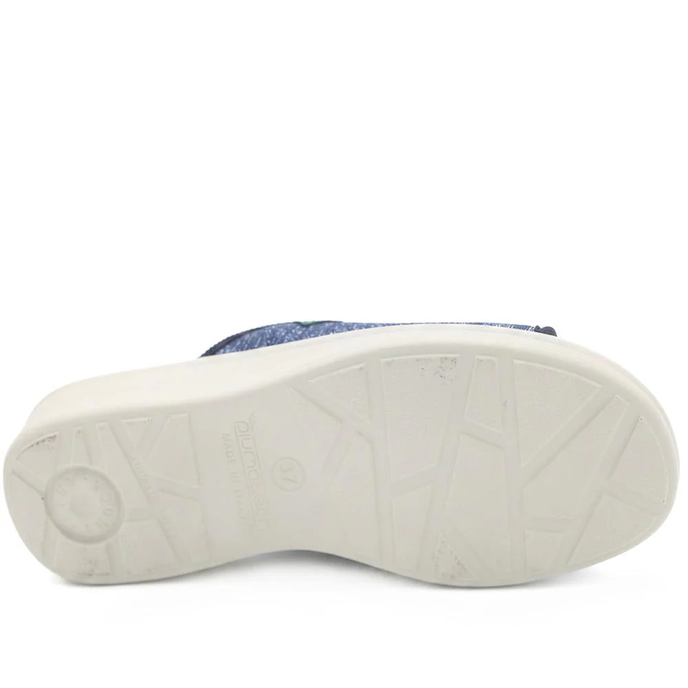 Flyflot Stretch Fit Mule Sandals - FLY43014 / 328 647 - Navy Shimmer - Image 5