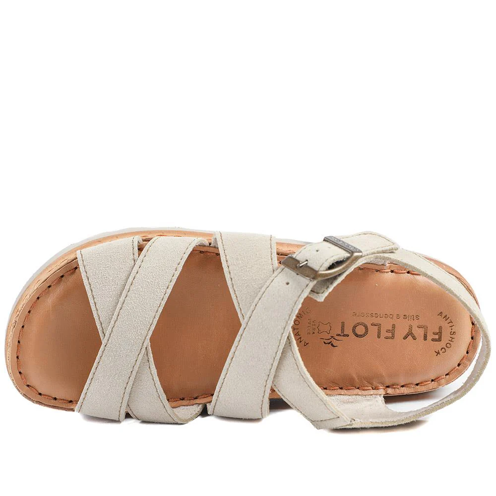 FlyFlot Wedge Heel Buckled Sandals - FLY43007 / 328 656 - Beige - Image 6
