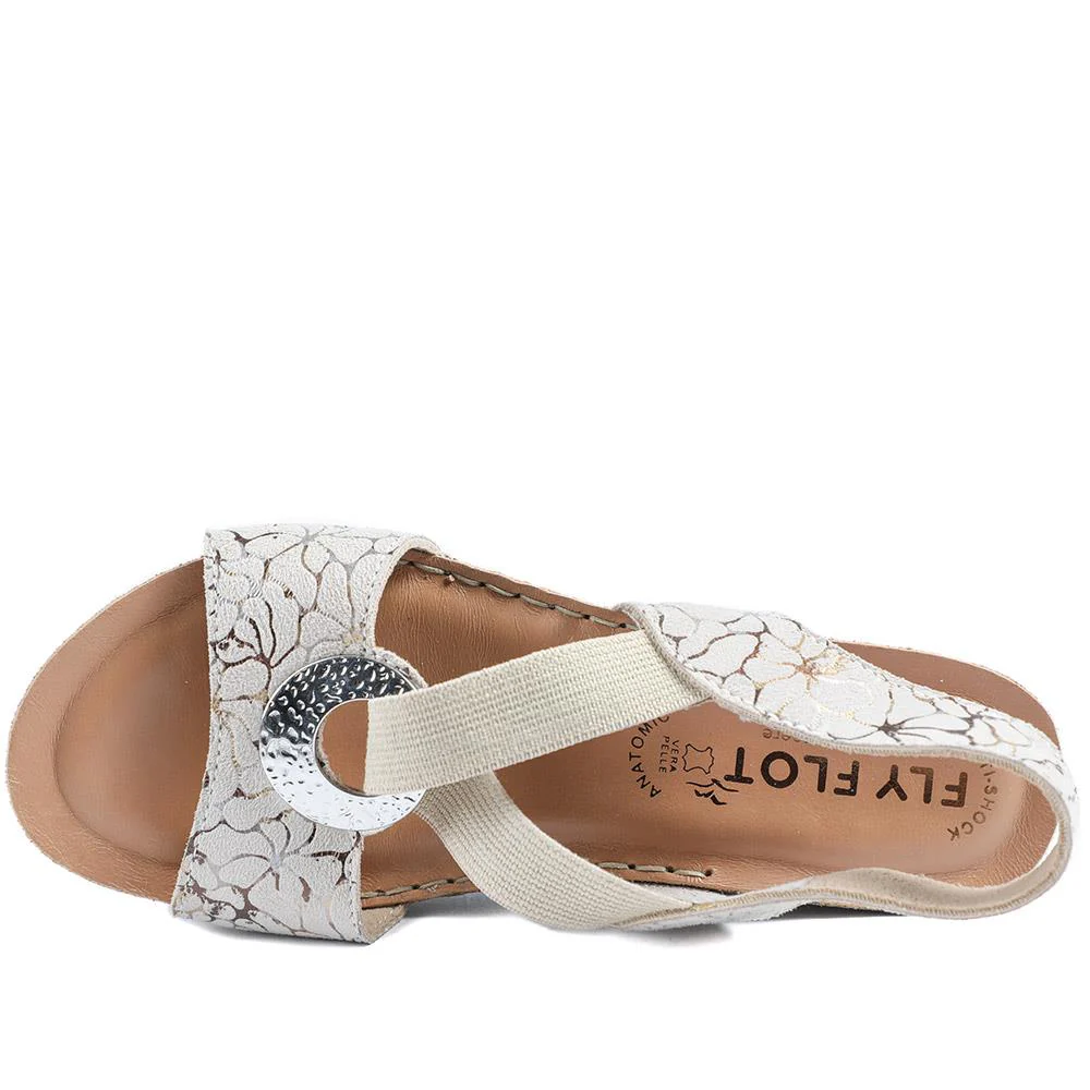 FlyFlot Wedge Heel Slingback Sandals - FLY43023 / 328 682 - Beige - Image 5