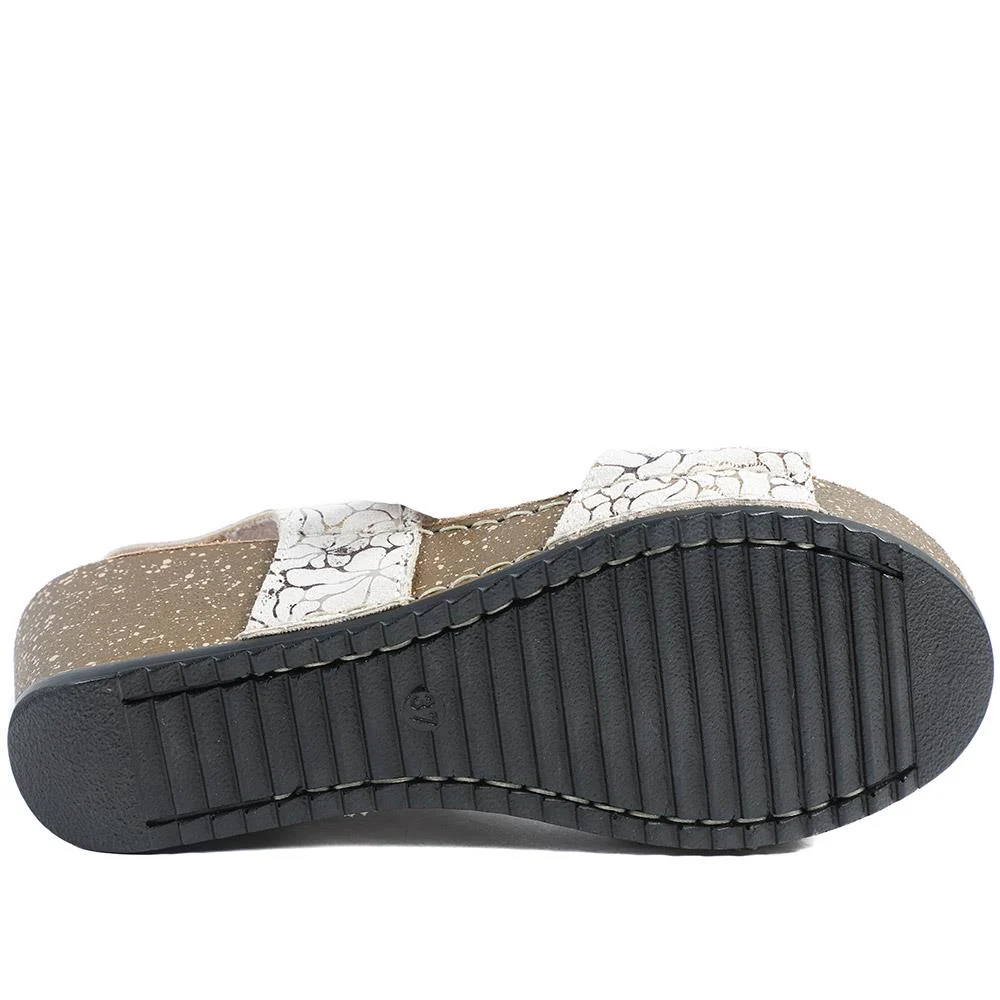 FlyFlot Wedge Heel Slingback Sandals - FLY43023 / 328 682 - Beige - Image 6