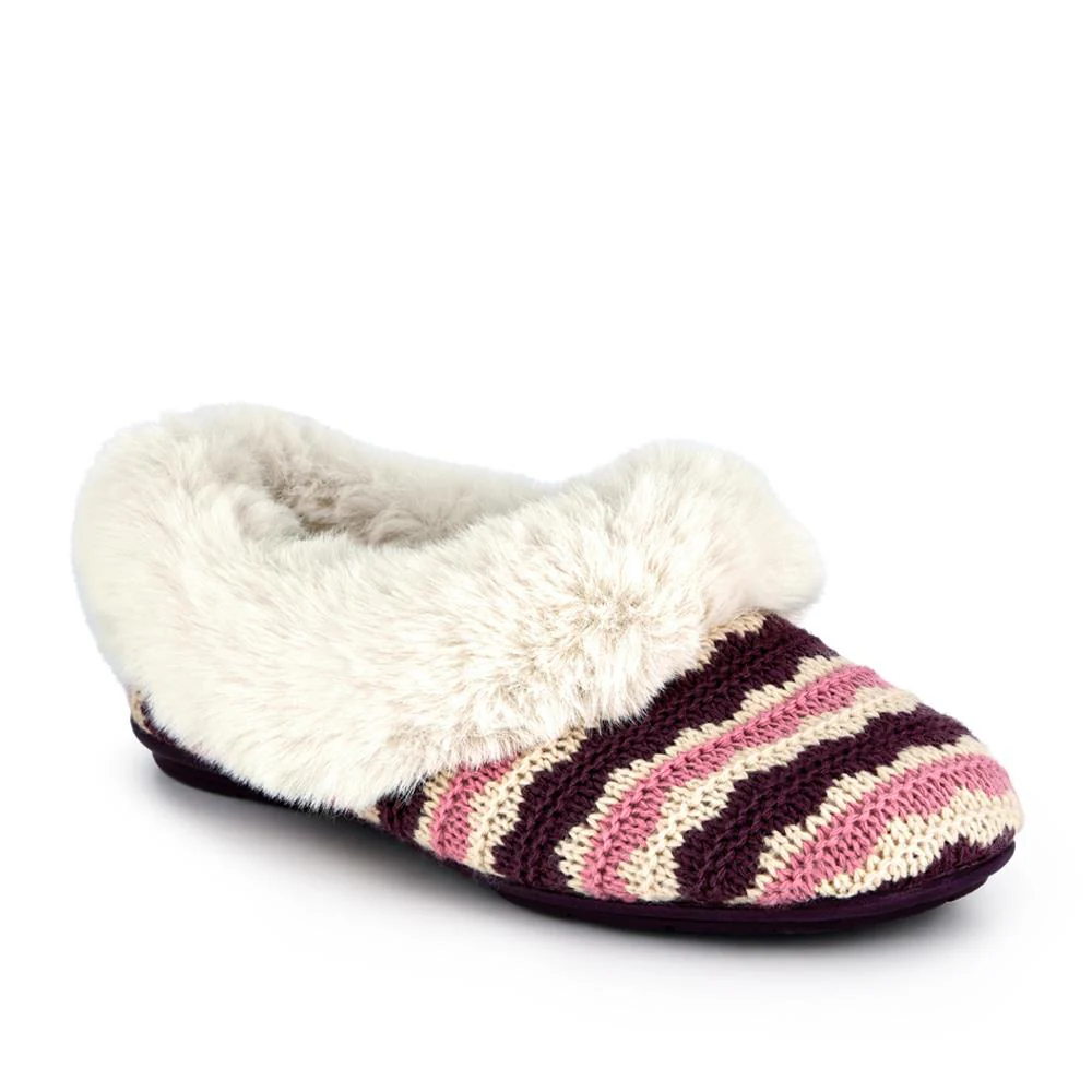 Franca Premium Faux-Fur-Lined Slippers - FRANCA / 328 532 - Purple Multi