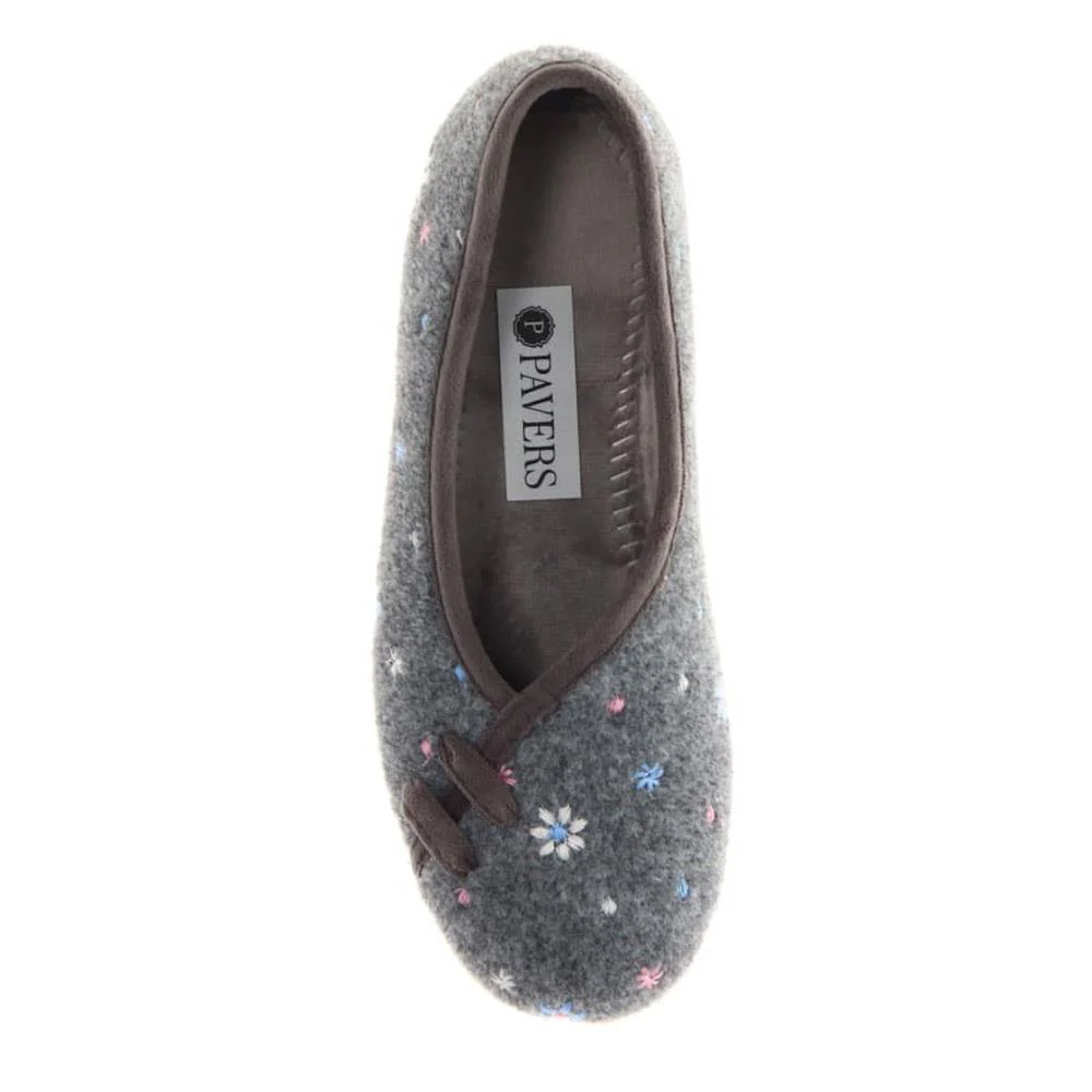 Full Slippers - FEVI40001 / 325 780 - Grey Floral - Image 4