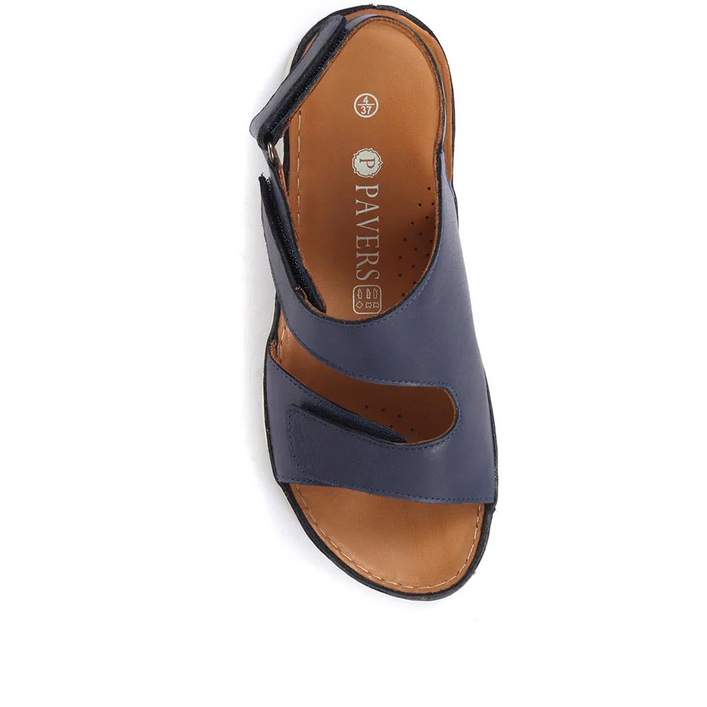 Fully Adjustable Leather Sandals - GENC33005 / 319 790 - Navy - Image 4