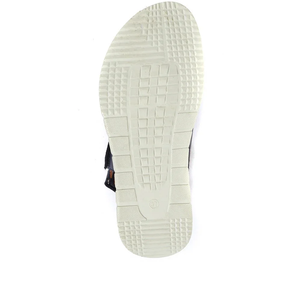 Fully Adjustable Leather Sandals - GENC33005 / 319 790 - Navy - Image 5