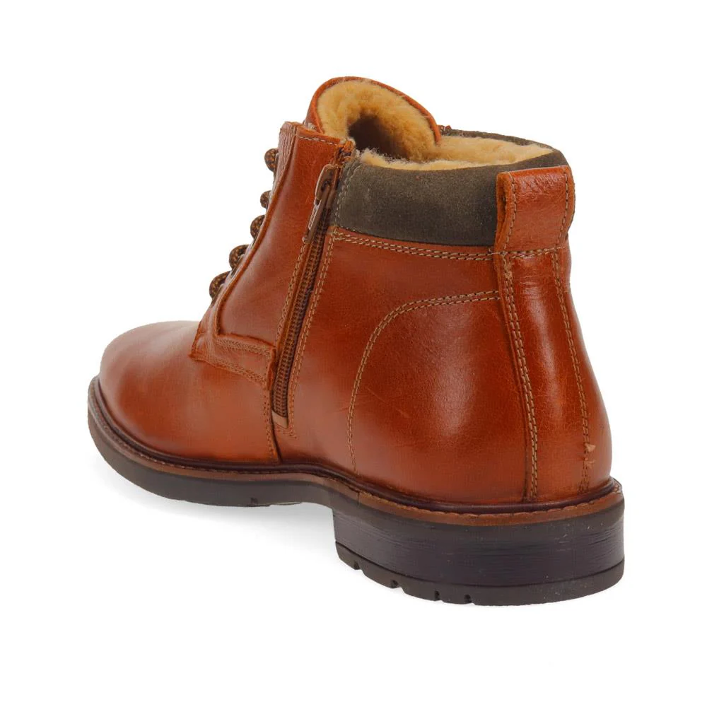 Fur-Cuffed Ankle Boots  - RNB40009 / 325 994 - Brown - Image 3
