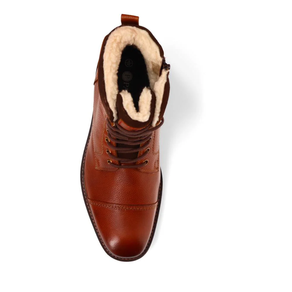 Fur-Cuffed Lace-Up Boots - RNB40007 / 325 992 - Brown - Image 5