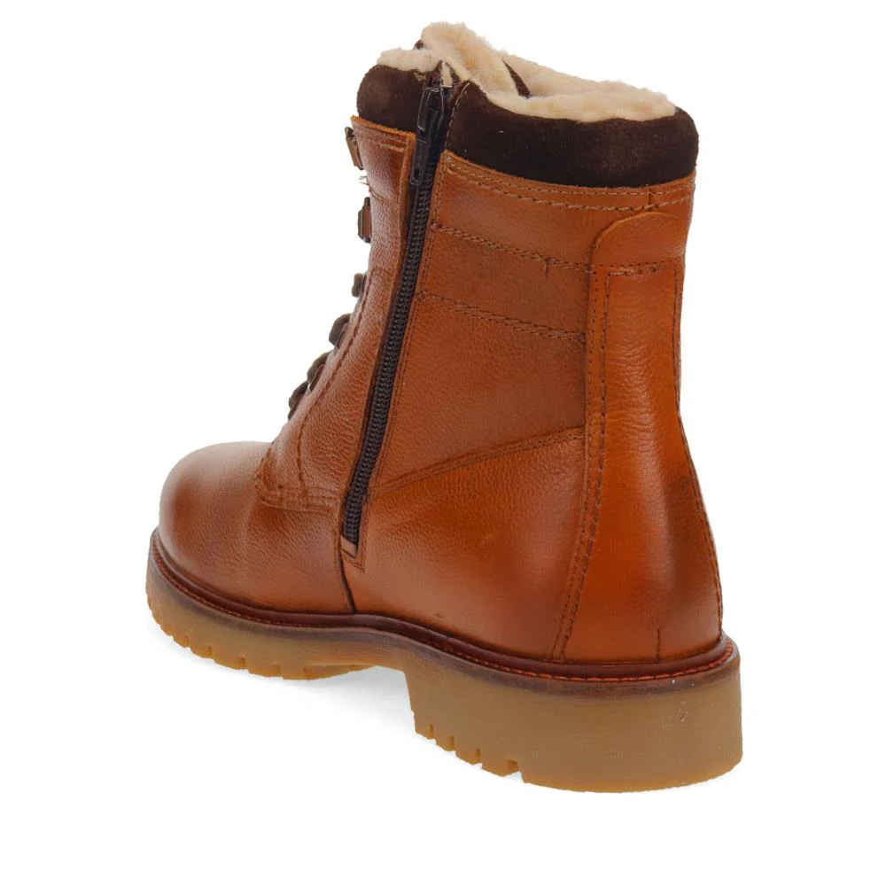 Fur-Cuffed Lace-Up Boots - RNB40013 / 325 996 - Brown - Image 3